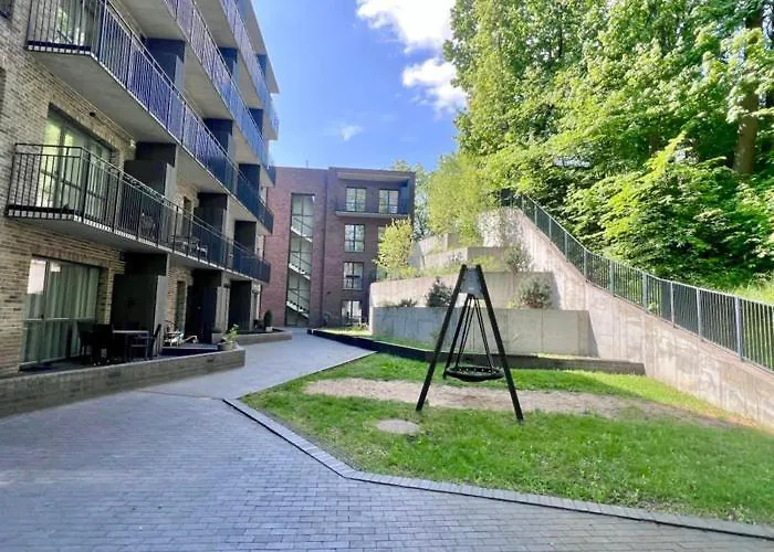 公寓 New Cozy Designer In Uzupis Walk To Old Town In A Luxury Building Garden View Balcony 维尔纽斯