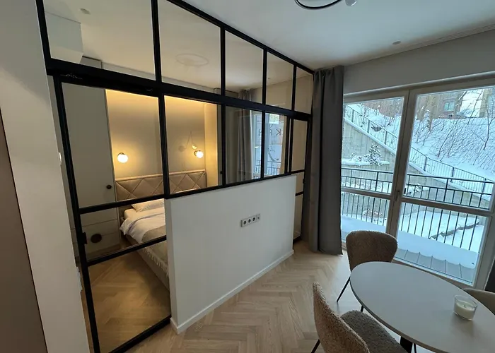 Апартаменты New Cozy Designer In Uzupis Walk To Old Town In A Luxury Building Garden View Balcony *